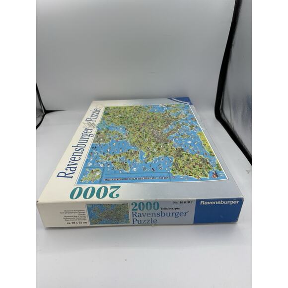 Ravensburger 2000 Piece Jigsaw Puzzle Illust Geograph Map of Europe 1997 Vintage - Picture 6 of 8